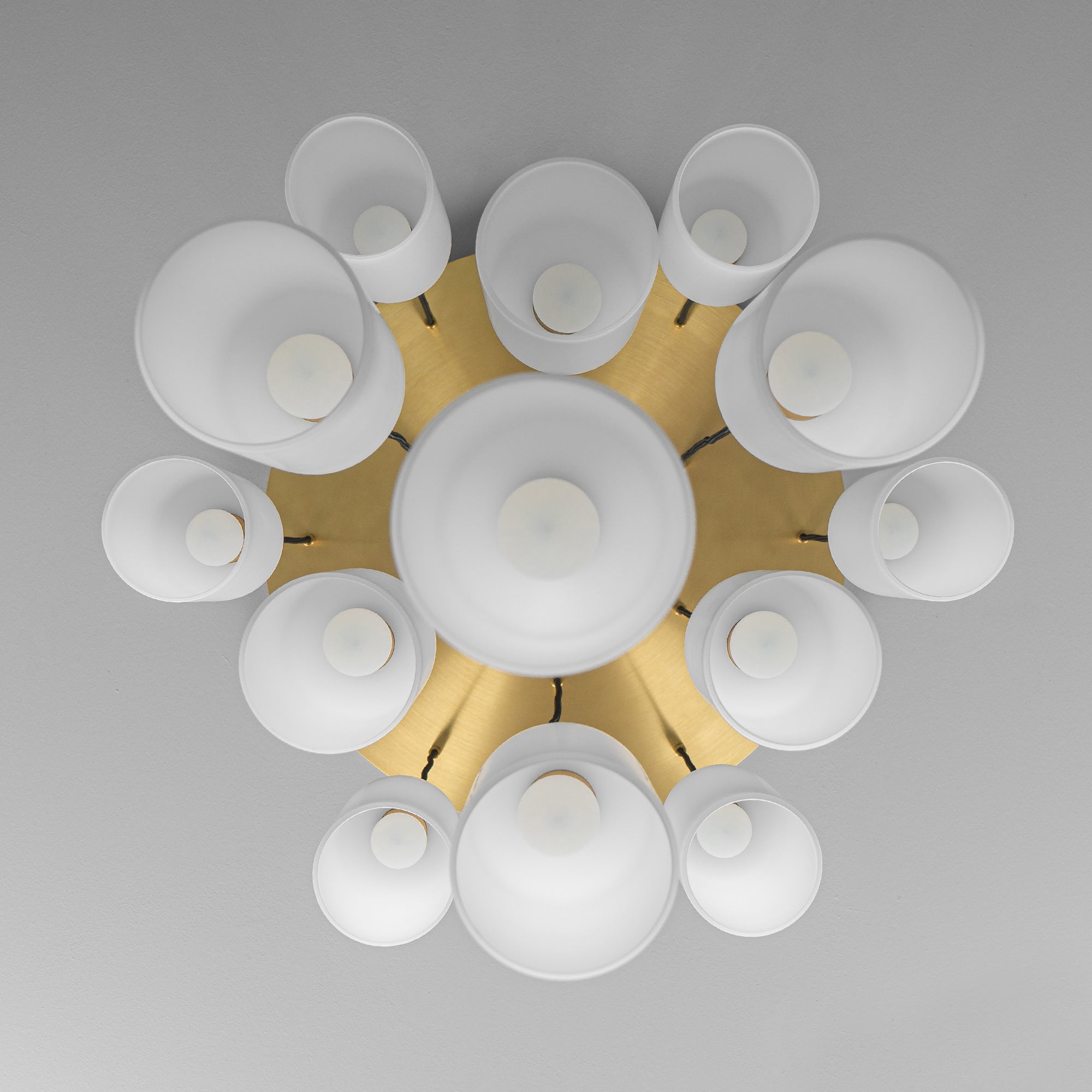 Schwung Odyssey Cluster 13 Burnished Brass Chandelier